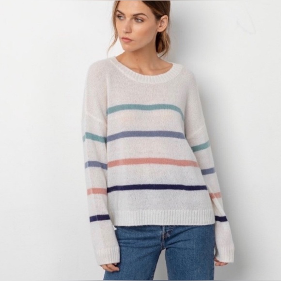 Rails Perci Seaside Stripe wool alpaca sweater light knit beachy boho XS NWOT - Picture 9 of 13